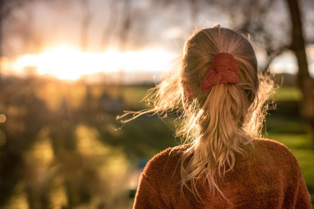 girl, pony tail, sunset, hair, model, woman, ambience, season, fashion, people, female, nature, person, young